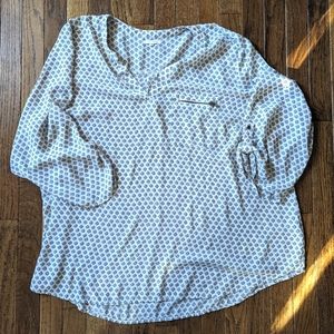 Maurices white/navy sheer top